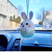 Easter bunny car charm accessories Hanging rabbit in basket car decorations Rear view mirror cute women's things