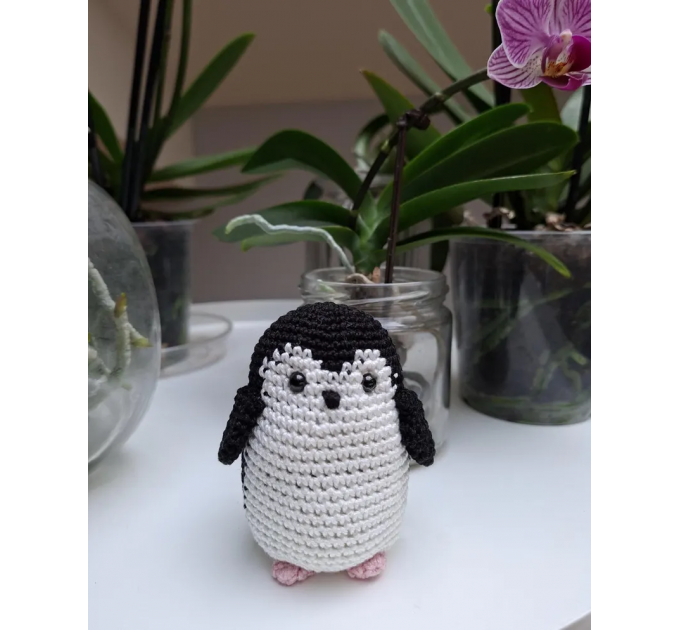 Funny Nihilist Penguin Crochet Keychain – “Why Not” Penguin Meme Car Charm, Backpack Pendant