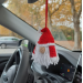 Hanging Santa Claus, crochet cute car charm, Rear view mirror red winter decorations 