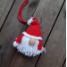 Hanging Santa Claus, crochet cute car charm, Rear view mirror red winter decorations 