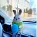 Rabbit with egg Easter crochet decorations for women Rear view mirror charm