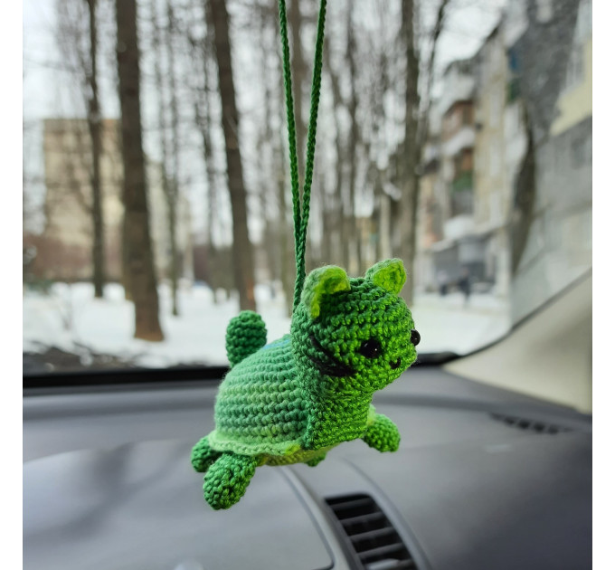 Hanging crochet cat turtle cute car accessories, rainbow unreal animal kids  drawing