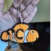 Hanging clown fish for rear view mirror Crochet car accessories, cute keychain, crochet backpack pendant