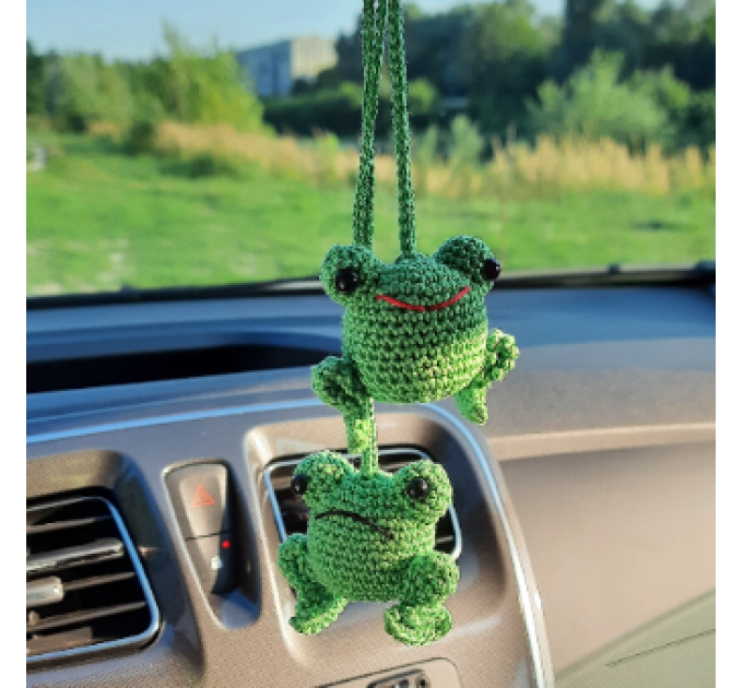 Giraffe car charm hanging crochet Rear view mirror cute car