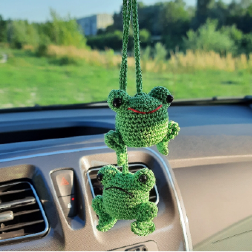 Frog Car Dashboard Decoration, Frog Rearview Mirror Hanger, Frog Decoration With Rhinestones | Funny Car Interior Decoration, Car Decoration, Backpack
