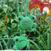 Hanging crochet frog for rear view mirror, cute car charm, keychain, backpack pendant