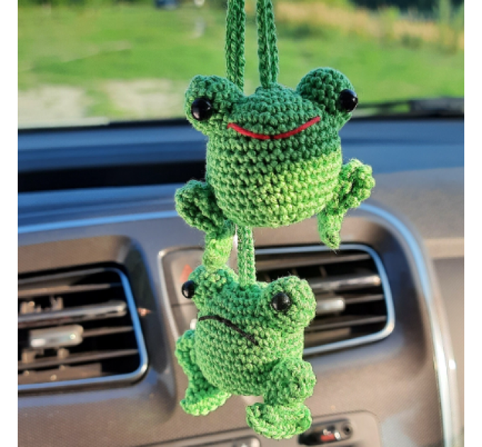 Hanging crochet cat turtle cute car accessories, rainbow unreal