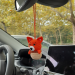 Hanging crochet little fox in a hazel nut shell , rear view mirror car accessory, bag or backpack charm