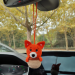 Hanging crochet little fox in a hazel nut shell , rear view mirror car accessory, bag or backpack charm