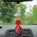 Hanging crochet octopus rear view mirror accessory, backpack charm