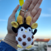Hanging crochet penguin-giraffe car charm for rear view mirror, cute fantastic animal, plush keychain