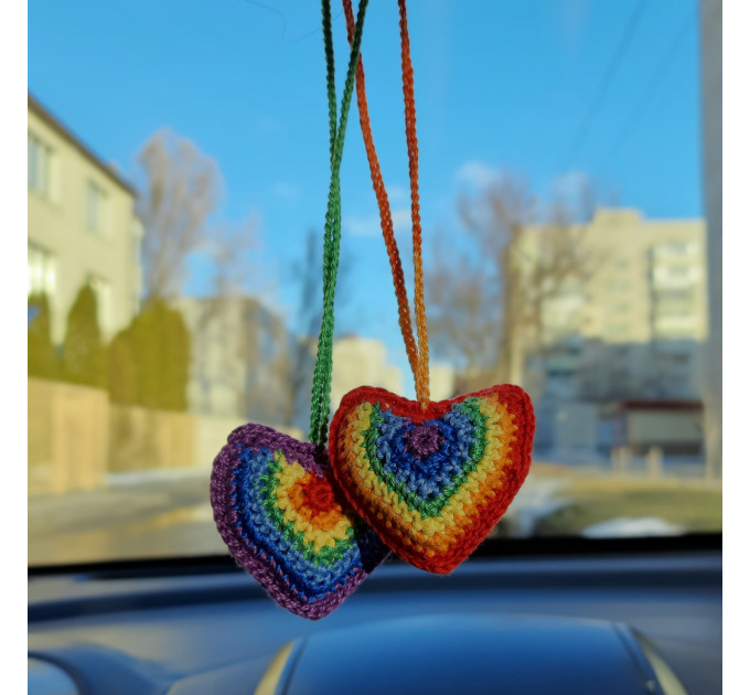 Hanging clown fish for rear view mirror Crochet car accessories, cute  keychain, crochet backpack pendant