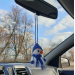 Hanging snowman crochet for rear view mirror, cute car accessory, Xmas tree toy