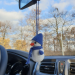 Hanging snowman crochet for rear view mirror, cute car accessory, Xmas tree toy
