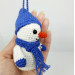 Hanging snowman crochet for rear view mirror, cute car accessory, Xmas tree toy