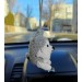 Husky car hanging crochet accessory Rear view mirror charm, stuffed puppy