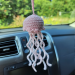 little crochet Jellyfish car charm for rear view mirror