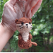 Otter crochet car charm for rear view mirror, backpack pendant, keychain
