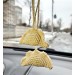 Pierogi hanging car accessory, Rear view mirror crochet charm, backpack pendant cute decorations