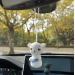 Polar bear crochet rear view mirror car charm, backpack pendant, Xmas tree toy