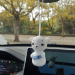 Polar bear crochet rear view mirror car charm, backpack pendant, Xmas tree toy