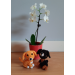 Red small dog, rear view mirror car charm, cute keychain, backpack pendant crochet