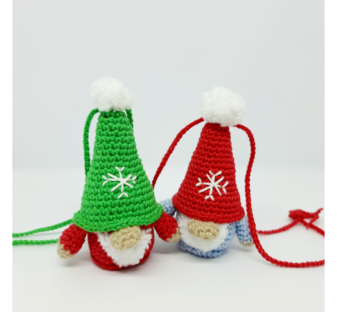 Scandinavian winter crochet hanging gnome cute car charm
