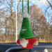Scandinavian winter crochet hanging gnome cute car charm