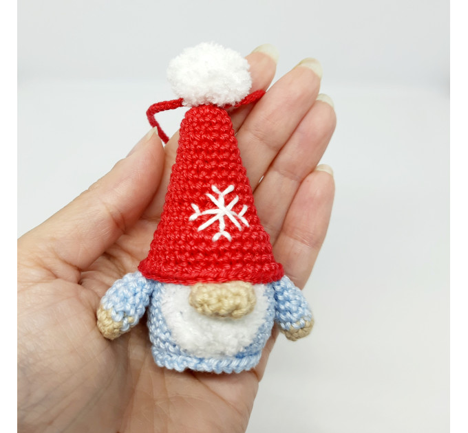 Scandinavian winter crochet hanging gnome cute car charm