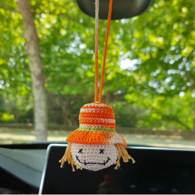 Scarecrow car charm, keychain, and Halloween ornament