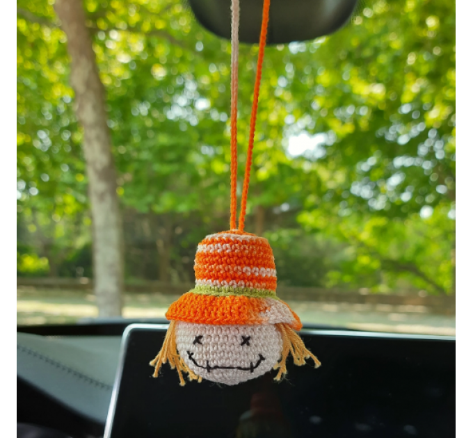 Scarecrow car charm, keychain, and Halloween ornament