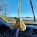 Sloth car charms hanging accessories, rear view mirror hanger crochet