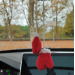 Xmas winter gloves, red home decorations, Christmas  tree ornament, car charm crochet