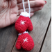 Xmas winter gloves, red home decorations, Christmas  tree ornament, car charm crochet