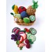 Big play kitchen set of 31 tropical fruit plushies Montessori materials crochet food Toddler skill toy