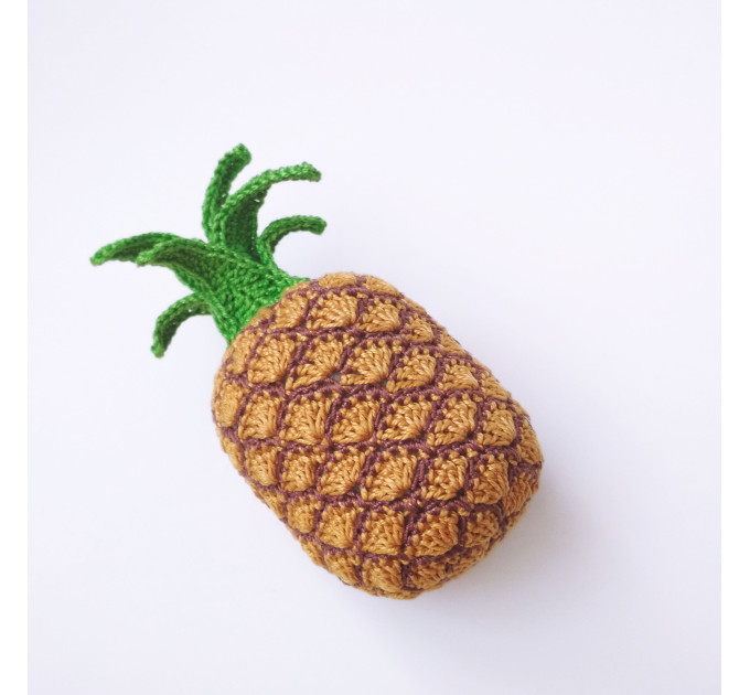 Crochet play food Pineapple play kitchen set fruit plushies Baby play gym eco toys Sensory toys baby