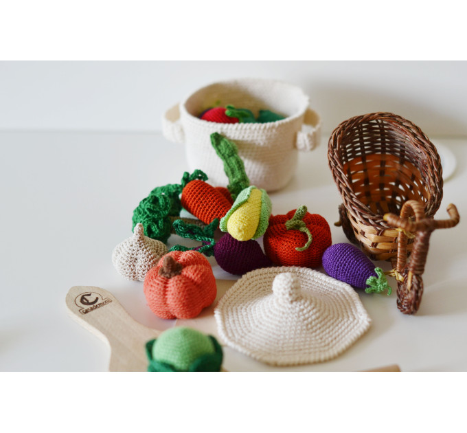 Kitchen play set Crochet vegetables