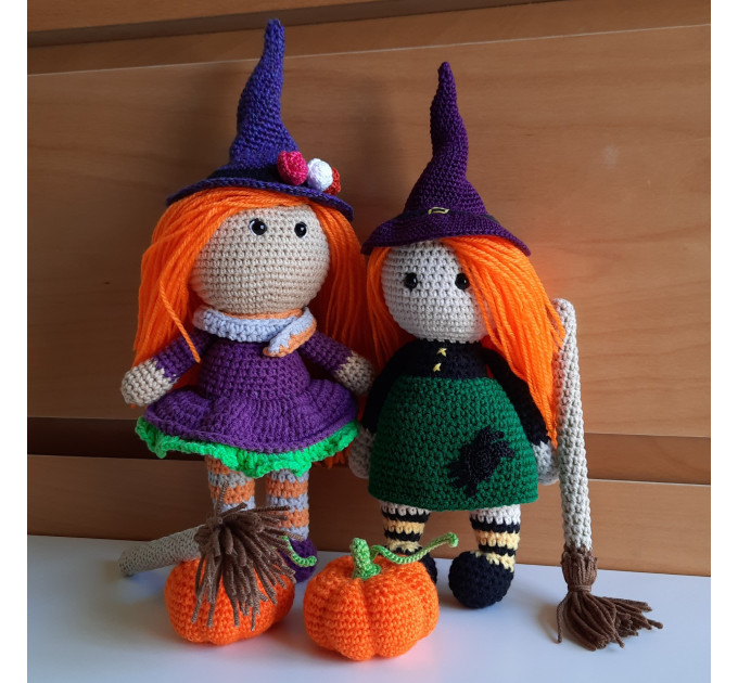 Crochet Halloween witch, cute interior doll, fall ornament