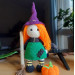 Crochet Halloween witch, cute interior doll, fall ornament