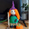 Crochet Halloween witch, cute interior doll, fall ornament