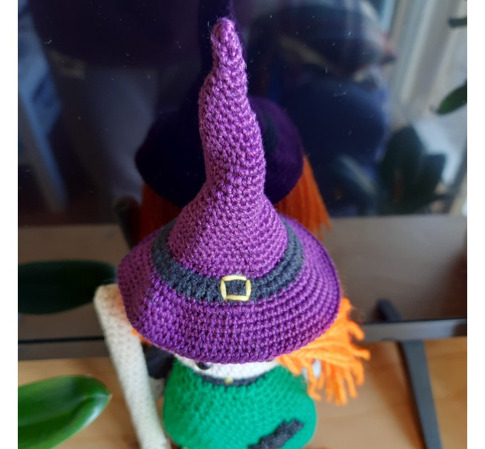 Crochet Halloween witch, cute interior doll, fall ornament