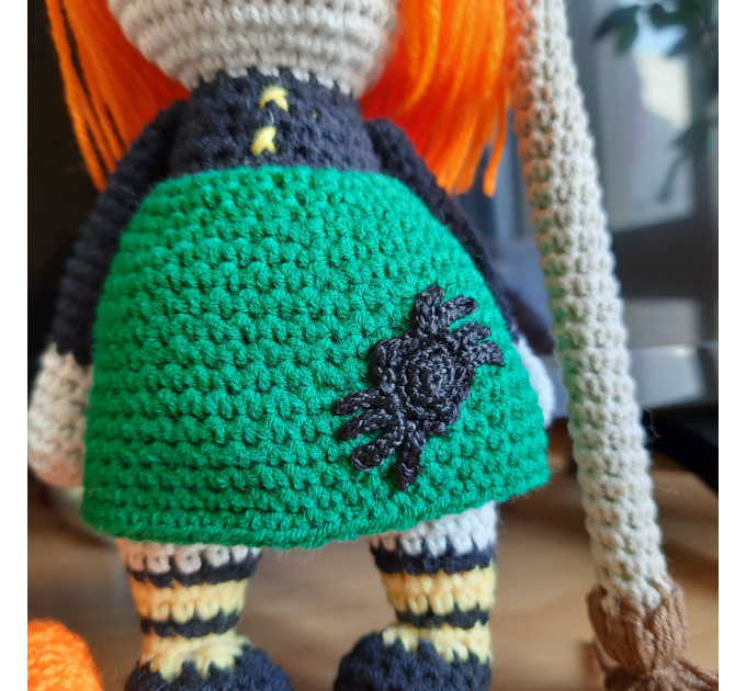 Crochet Halloween witch, cute interior doll, fall ornament