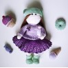 Crochet doll with hat Knit cute interoir doll with clothes