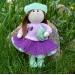 Crochet doll with hat Knit cute interoir doll with clothes