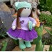 Crochet doll with hat Knit cute interoir doll with clothes