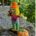 Crochet scarecrow interior doll, Halloween decoration, stuffed strawman
