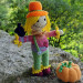 Crochet scarecrow interior doll, Halloween decoration, stuffed strawman