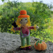 Crochet scarecrow interior doll, Halloween decoration, stuffed strawman