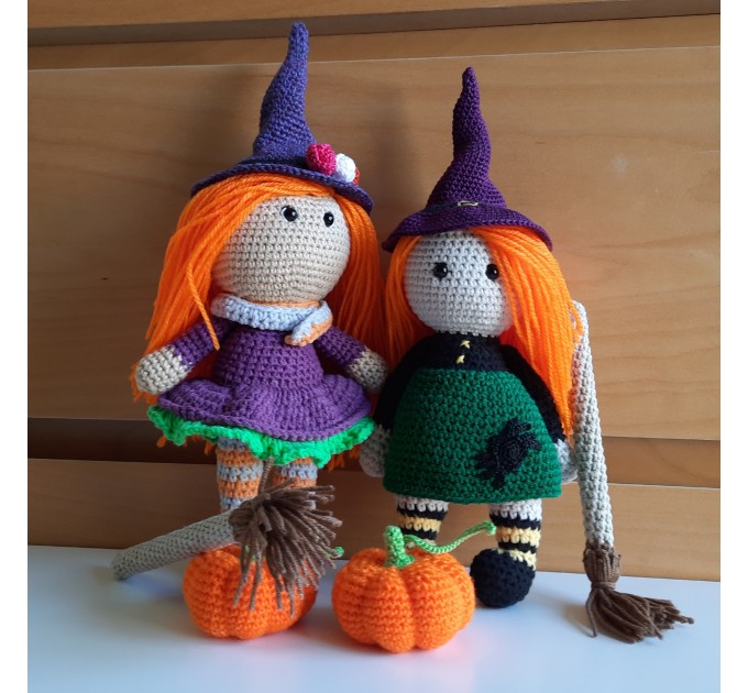 Crochet witch, cute interior doll, Halloween set, fall decorations