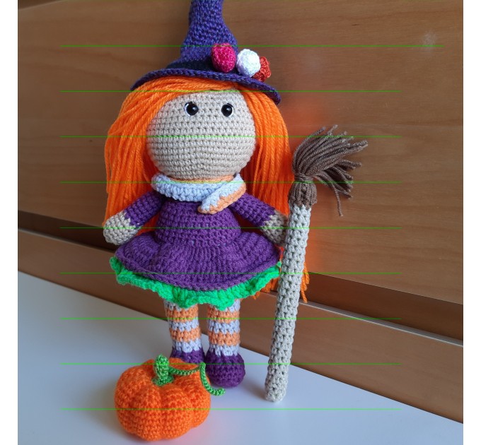 Crochet witch, cute interior doll, Halloween set, fall decorations